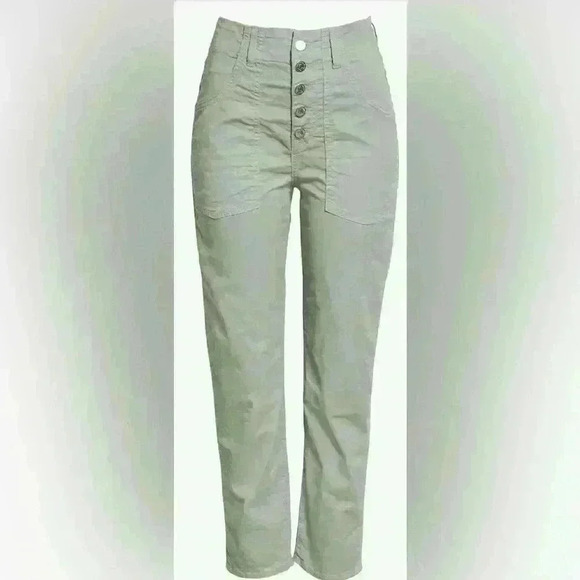 Veronica Beard Arya Straight High Rise Pants Women’s Size 27 4 Light Sage Green - Picture 1 of 16